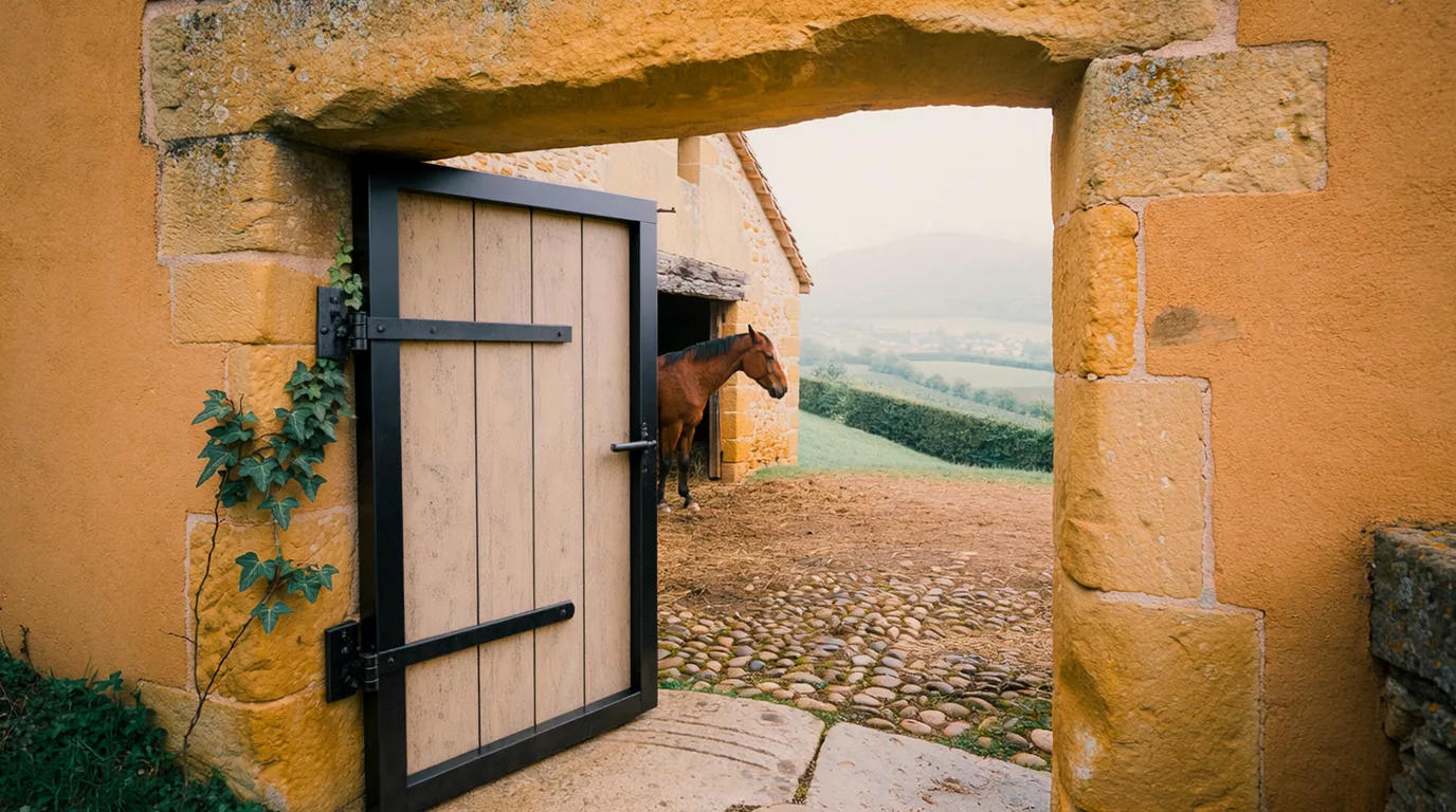Entrée, Écurie Tess, centre équestre à Vivans