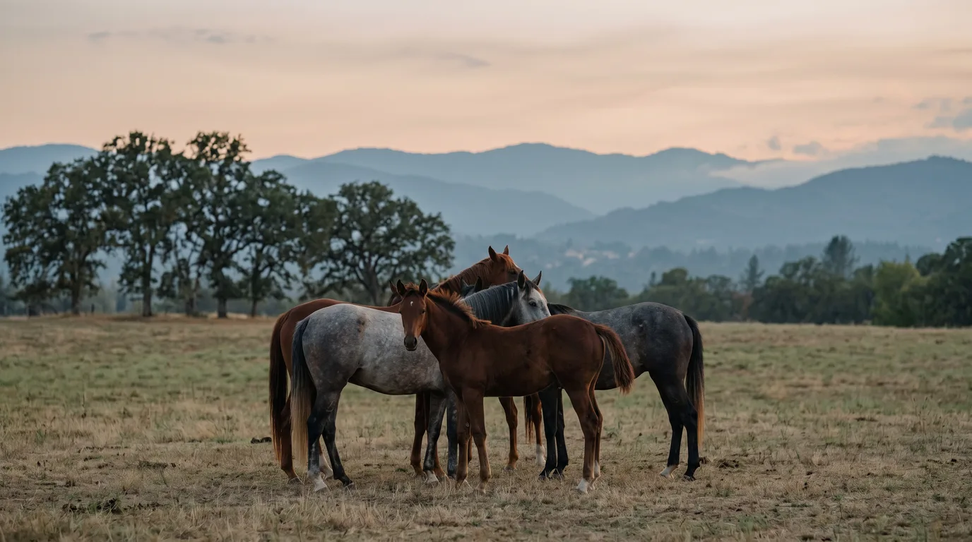 Chevaux en liberté, Écurie Tess, Loire